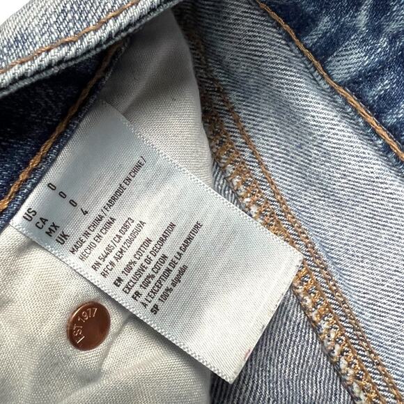 American Eagle Jean Skirt Hi-Rise Festival Mini Light Wash Denim Lace Women's 0 - Picture 4 of 12